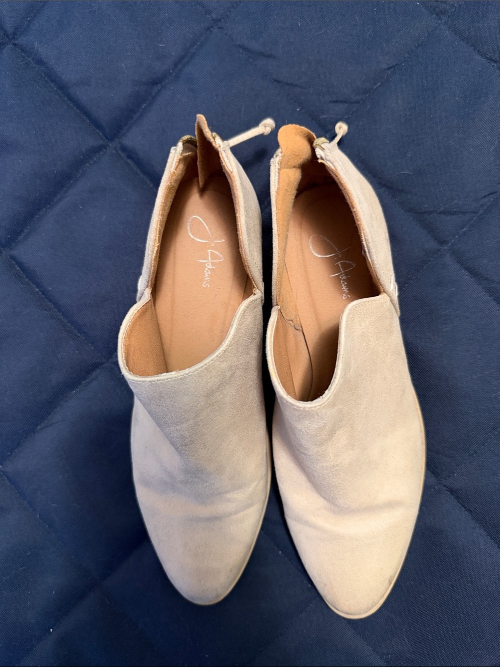Adams Light Taupe Suede Ankle Booties